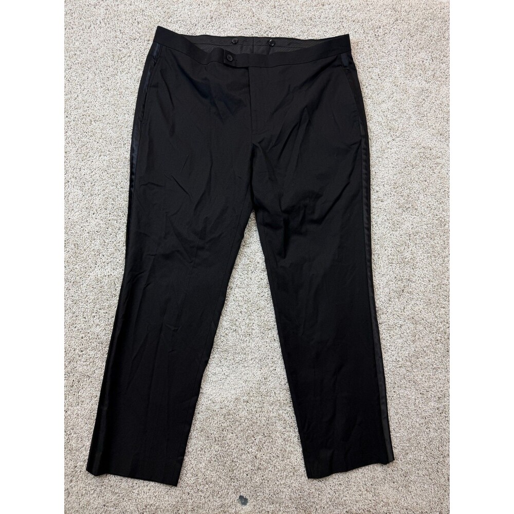 Calvin Klein Mens 38W x 30L Black Slim Fit Tuxedo Pants Satin Side Stripe Formal
